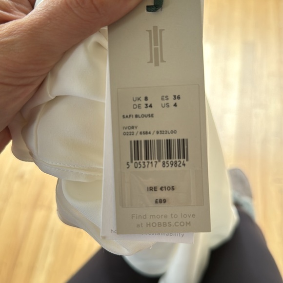 HOBBS London white button down Safi blouse - Picture 5 of 5